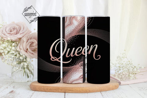 Rose Gold Queen 20oz Tumbler Wrap Sublimation sassyprint 