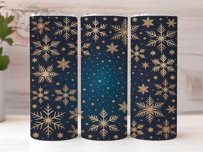 Rose Gold Snowflake Tumbler, Glitter Holiday, Winter Seamless, Festive Tumbler, Sparkle Pattern, 20oz Tumbler, Sublimation Print Sublimation Lara' s Designs 