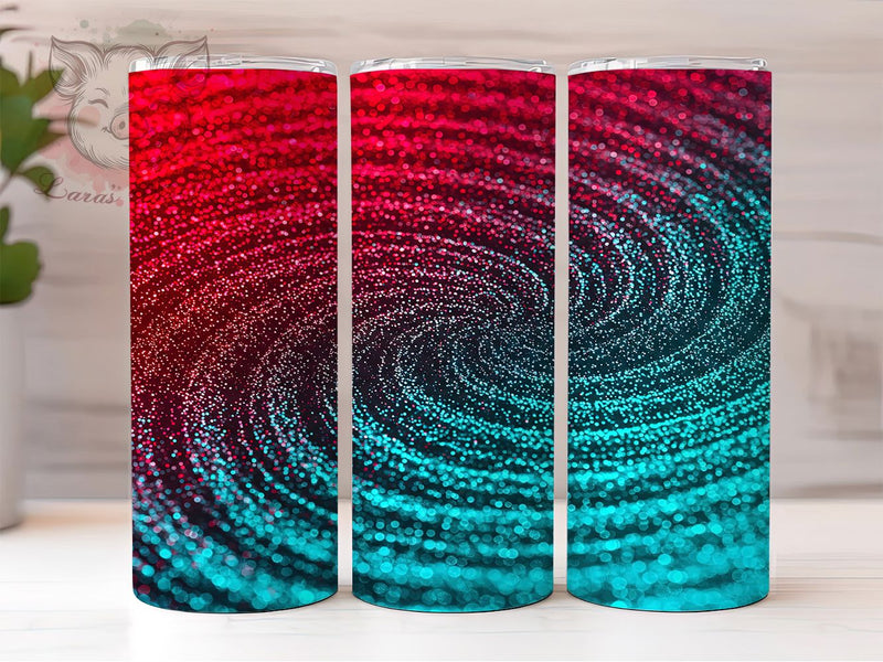 Rose Gold Teal Glitter Ombre Tumbler Wrap, Rose Gold and Teal Tumbler Wrap, 20 oz Tumbler Wrap, Ombre Glitter Tumbler, Rose Gold Tumbler Wrap Sublimation Lara' s Designs 
