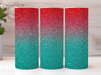 Rose Gold Teal Glitter Ombre Tumbler Wrap, Rose Gold and Teal Tumbler Wrap, 20 oz Tumbler Wrap, Ombre Glitter Tumbler, Rose Gold Tumbler Wrap Sublimation Lara' s Designs 