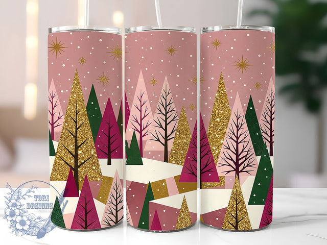 Rose Gold Winter Forest 20oz Tumbler, Rose Gold Winter, Winter Forest PNG, Rose Gold Tumbler, Forest Tumbler PNG, Rose Gold Forest, Winter Forest Wrap, 20oz Tumbler Wrap Sublimation ToriDesigns 