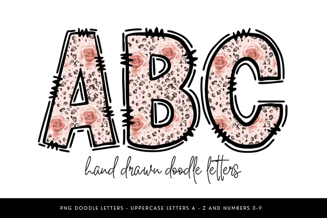 Rose Leopard Print Alphabet PNG Letters Sublimation BijouBay 