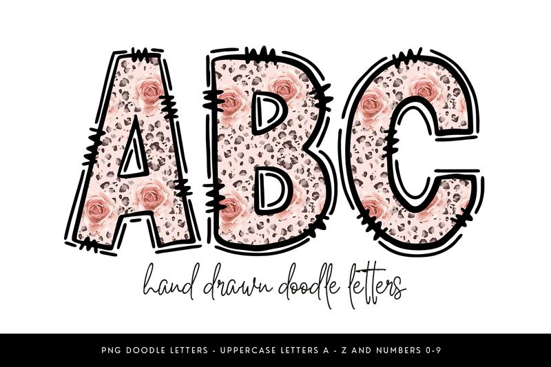 Rose Leopard Print Alphabet PNG Letters Sublimation BijouBay 