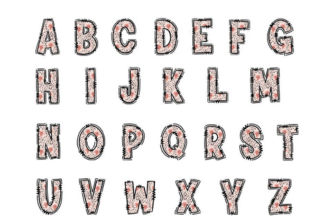 Rose Leopard Print Alphabet PNG Letters Sublimation BijouBay 