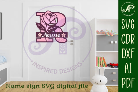 Rose monogram letter bundle Name signs SVG SVG APInspireddesigns 