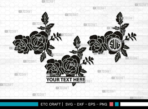 Rose Monogram, Rose Silhouette, Rose SVG, Flower Svg, Floral Svg, Valentine Rose Svg, Vintage Rose Svg, SB00531 SVG ETC Craft 