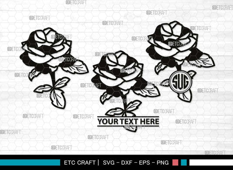 Rose Monogram, Rose Silhouette, Rose SVG, Flower Svg, Floral Svg, Valentine Rose Svg, Vintage Rose Svg, SB00531 SVG ETC Craft 