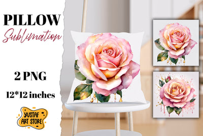 Rose pillow sublimation. Flowers pillow design Sublimation Yustaf Art Store 