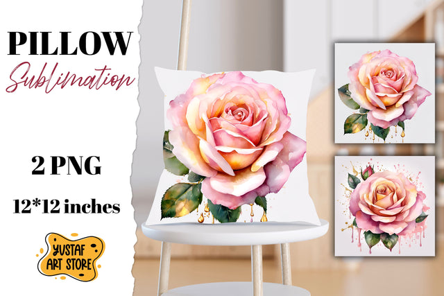 Rose pillow sublimation. Flowers pillow design Sublimation Yustaf Art Store 