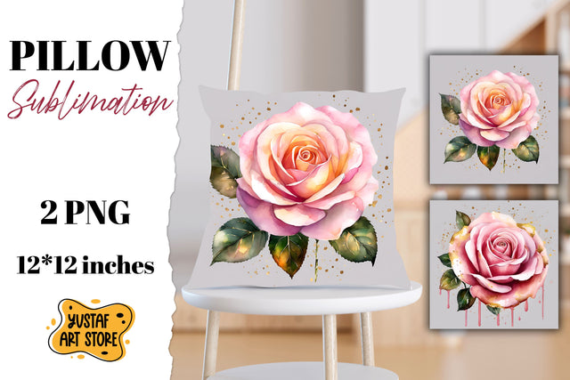 Rose pillow sublimation. Flowers pillow design Sublimation Yustaf Art Store 