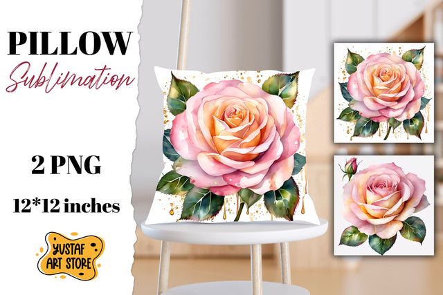 Rose pillow sublimation. Flowers pillow design Sublimation Yustaf Art Store 