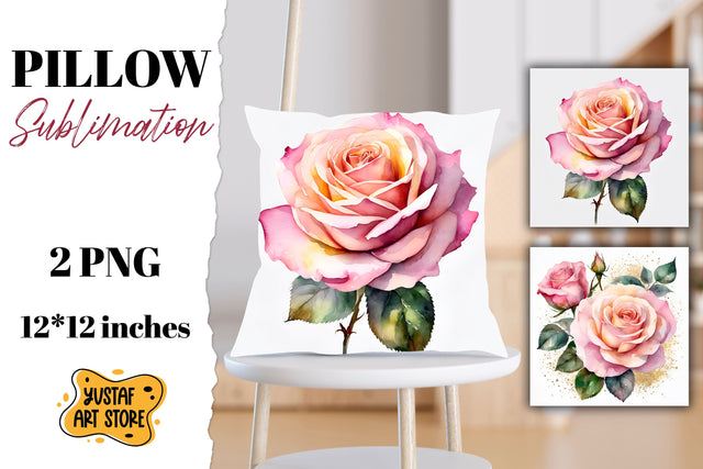 Rose pillow sublimation. Flowers pillow design Sublimation Yustaf Art Store 