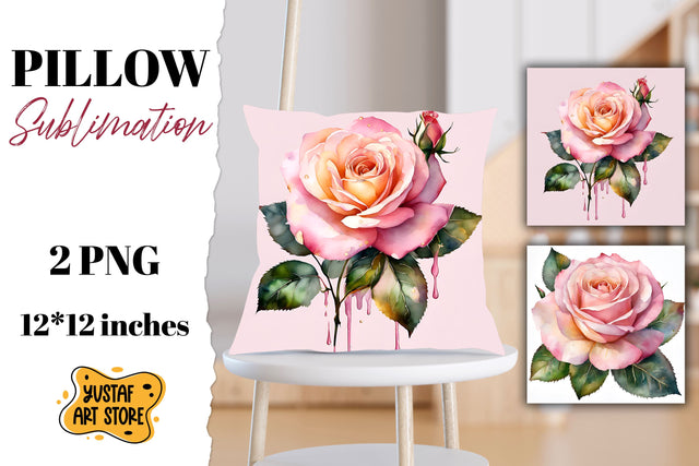 Rose pillow sublimation. Flowers pillow design Sublimation Yustaf Art Store 