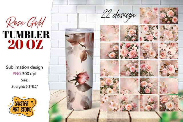 Rose tumbler bundle. Rose flowers tumbler sublimation Sublimation Yustaf Art Store 