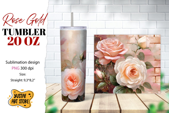 Rose tumbler. Rose flowers tumbler sublimation Sublimation Yustaf Art Store 