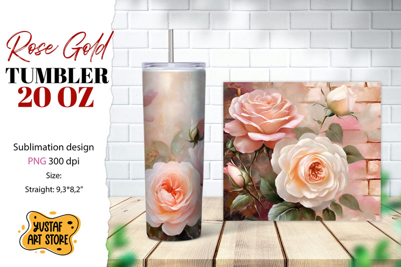 Rose tumbler. Rose flowers tumbler sublimation Sublimation Yustaf Art Store 