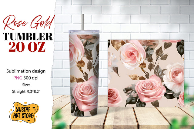 Rose tumbler. Rose flowers tumbler sublimation Sublimation Yustaf Art Store 