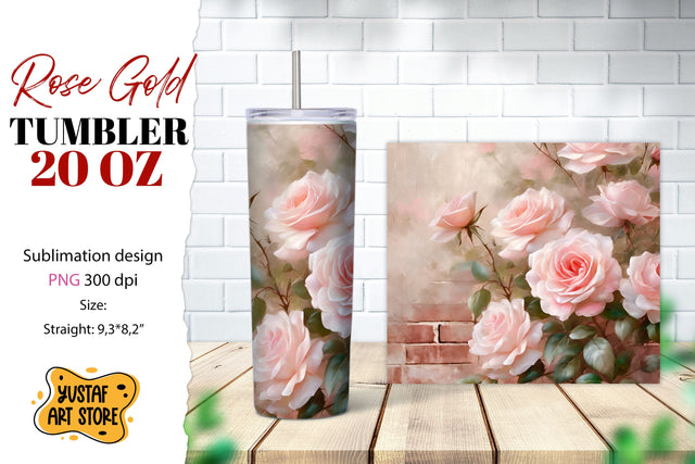 Rose tumbler. Rose flowers tumbler sublimation Sublimation Yustaf Art Store 