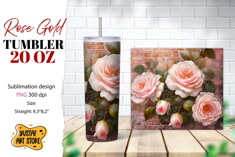 Rose tumbler. Rose flowers tumbler sublimation Sublimation Yustaf Art Store 