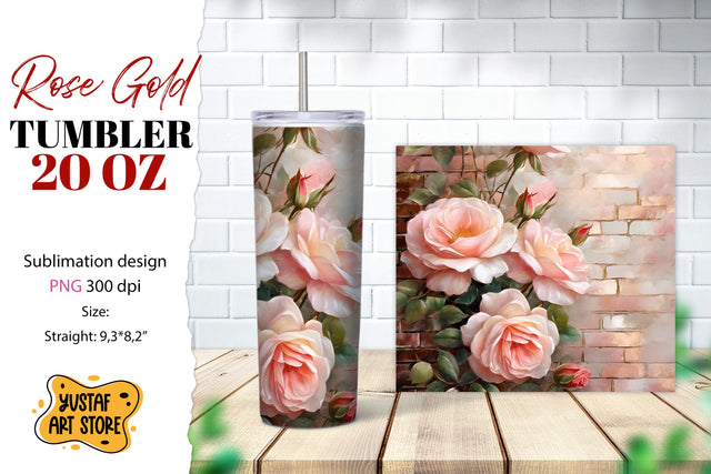 Rose tumbler. Rose flowers tumbler sublimation Sublimation Yustaf Art Store 