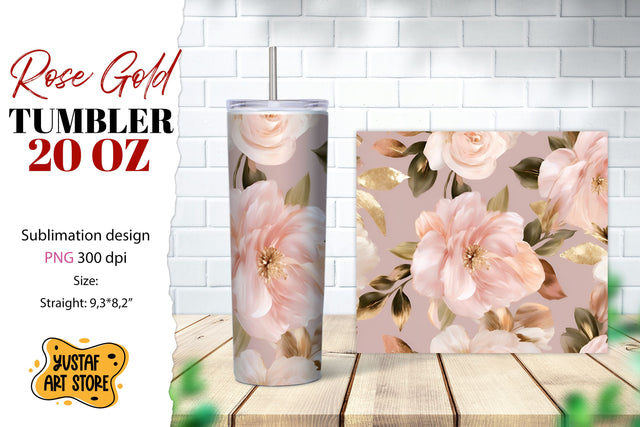 Rose tumbler. Rose flowers tumbler sublimation Sublimation Yustaf Art Store 