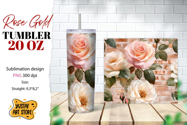 Rose tumbler. Rose flowers tumbler sublimation Sublimation Yustaf Art Store 
