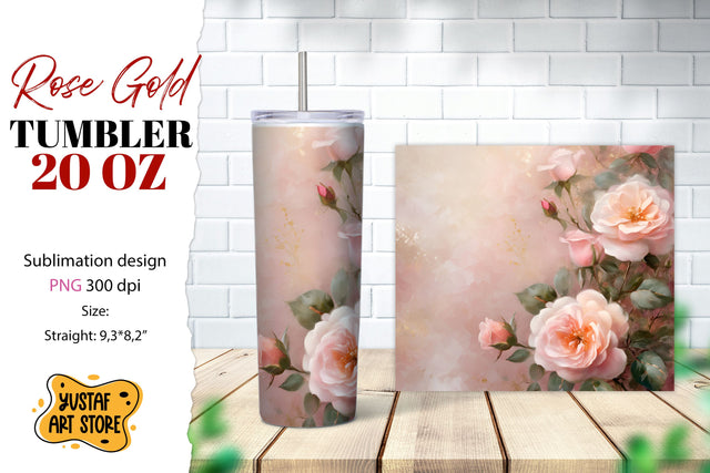 Rose tumbler. Rose flowers tumbler sublimation Sublimation Yustaf Art Store 