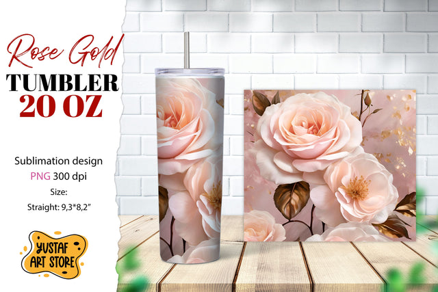 Rose tumbler. Rose flowers tumbler sublimation Sublimation Yustaf Art Store 