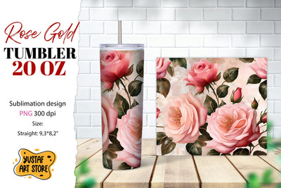 Rose tumbler. Rose flowers tumbler sublimation Sublimation Yustaf Art Store 