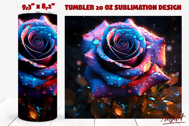 Rose tumbler wrap sublimation / colorful flower rose png Sublimation Angelina Semenova 