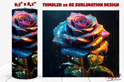 Rose tumbler wrap sublimation / colorful flower rose png Sublimation Angelina Semenova 