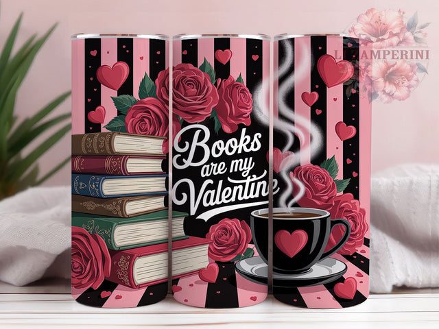 Roses and Books Valentine Tumbler, Roses and Books Wrap, Romantic Reading Cup, 20oz Sublimation Wrap, Stylish Valentine Design Tumbler, Artistic Book Heart Cup, Whimsical Love Story Theme Wrap Sublimation Li Zamperini 