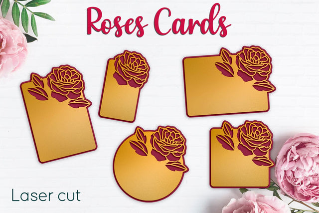 Roses card svg, Layered wedding invitation, Mothers day gift card laser cut SVG AnastasiyaArtDesign 