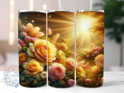 Roses Floral 20oz Skinny Tumbler, Roses Tumbler Png, Straight & Tapered Tumbler Wrap, Instant Digital Download Sublimation ToriDesigns 
