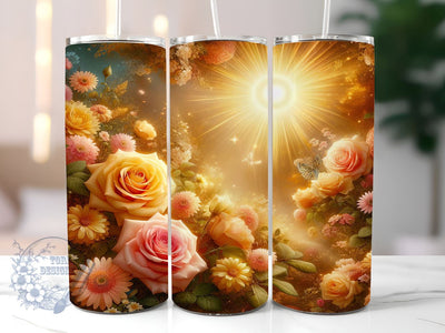 Roses Floral 20oz Skinny Tumbler, Roses Tumbler Png, Straight & Tapered Tumbler Wrap, Instant Digital Download Sublimation ToriDesigns 