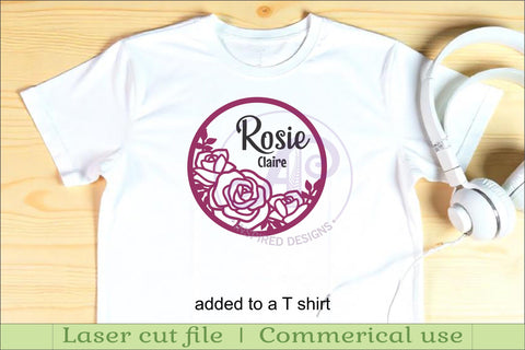 Roses layered personalized name wall art sign, SVG file SVG APInspireddesigns 