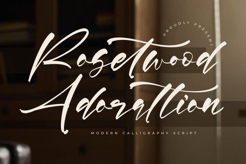 Rosetwood Adorattion - Modern Calligraphy Script Font Letterena Studios 
