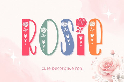 Rosie - Cute Display Font Font AnningArts Design 