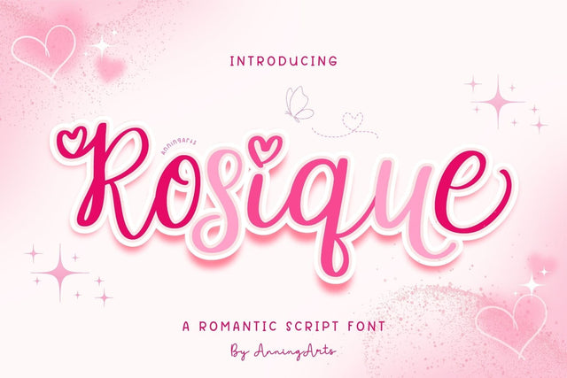 Rosique - Script Font Font AnningArts Design 