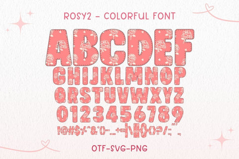 Rosy - Color Font for Sublimation and Craft Projects Font AnningArts Design 