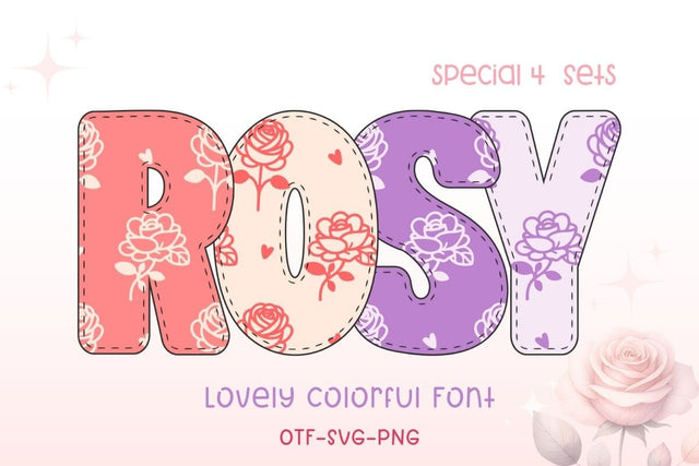 Rosy - Color Font for Sublimation and Craft Projects Font AnningArts Design 