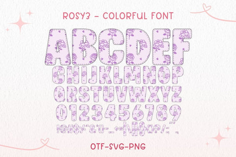 Rosy - Color Font for Sublimation and Craft Projects Font AnningArts Design 