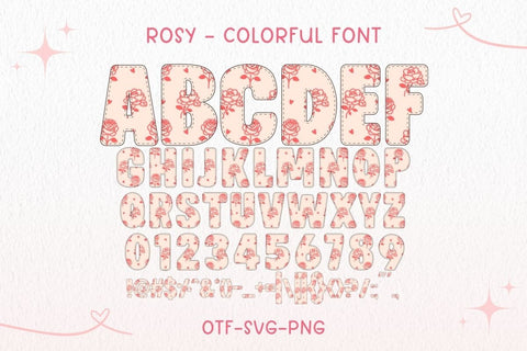 Rosy - Color Font for Sublimation and Craft Projects Font AnningArts Design 