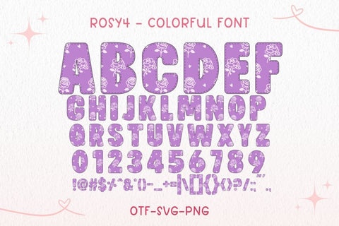 Rosy - Color Font for Sublimation and Craft Projects Font AnningArts Design 