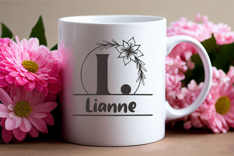 Rosy Flower Line Monogram Font Dm Letter Studio 