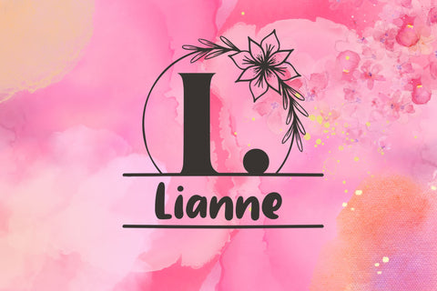 Rosy Flower Line Monogram Font Dm Letter Studio 