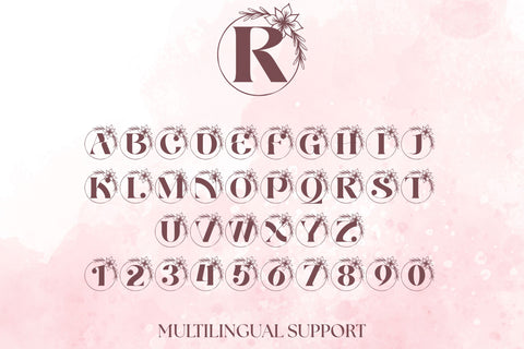 Rosy Flower Monogram Font Dm Letter Studio 