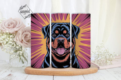 Rottweiler Burst 20oz Tumbler Wrap Sublimation sassyprint 