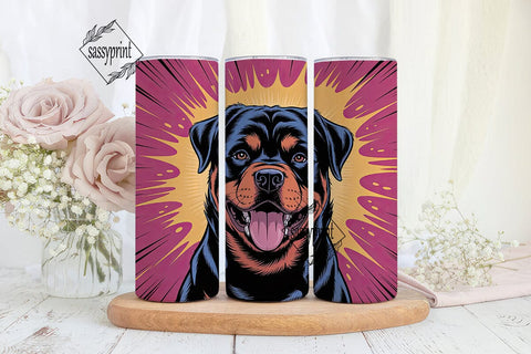 Rottweiler Burst 20oz Tumbler Wrap Sublimation sassyprint 
