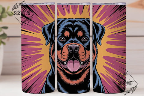 Rottweiler Burst 20oz Tumbler Wrap Sublimation sassyprint 